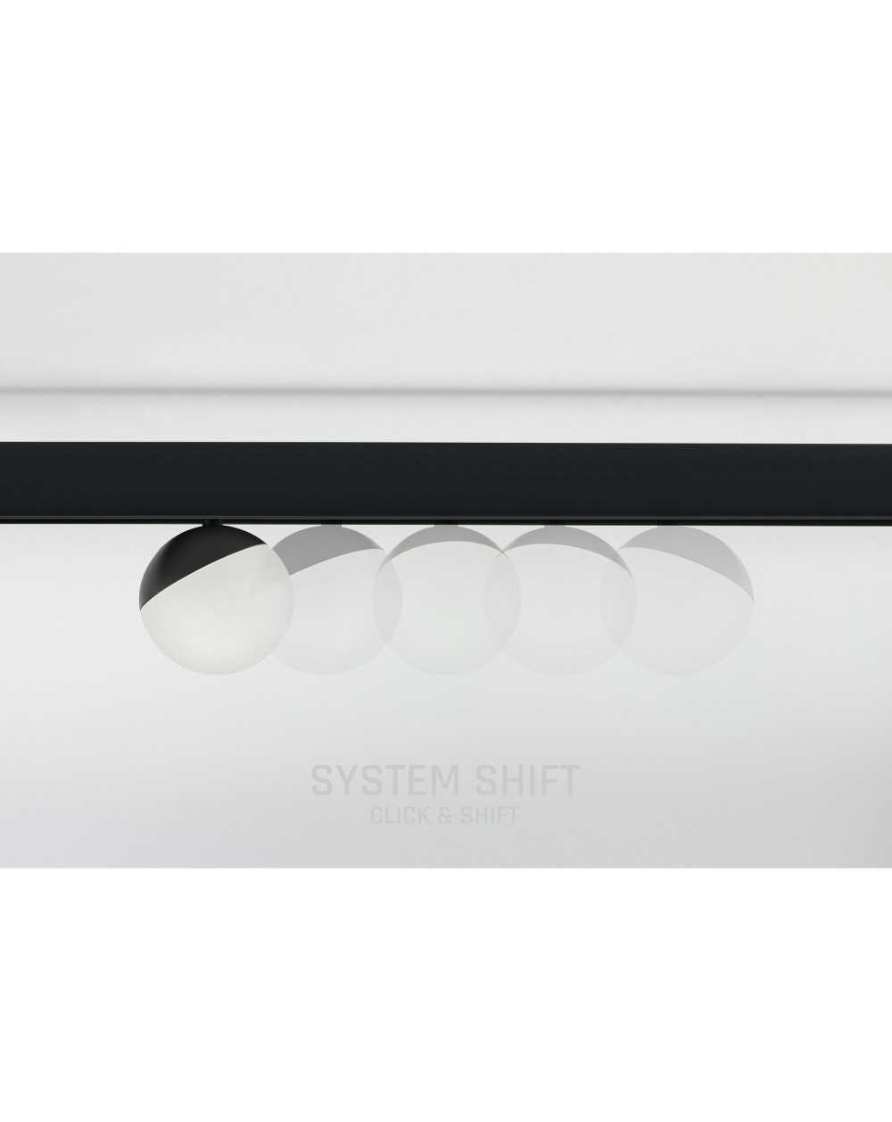 SYSTEM SHIFT - GLOBE oprawa kula na szynoprzewód 100x148mm 5W 165st czarna 5 lat gw. WLD+40000