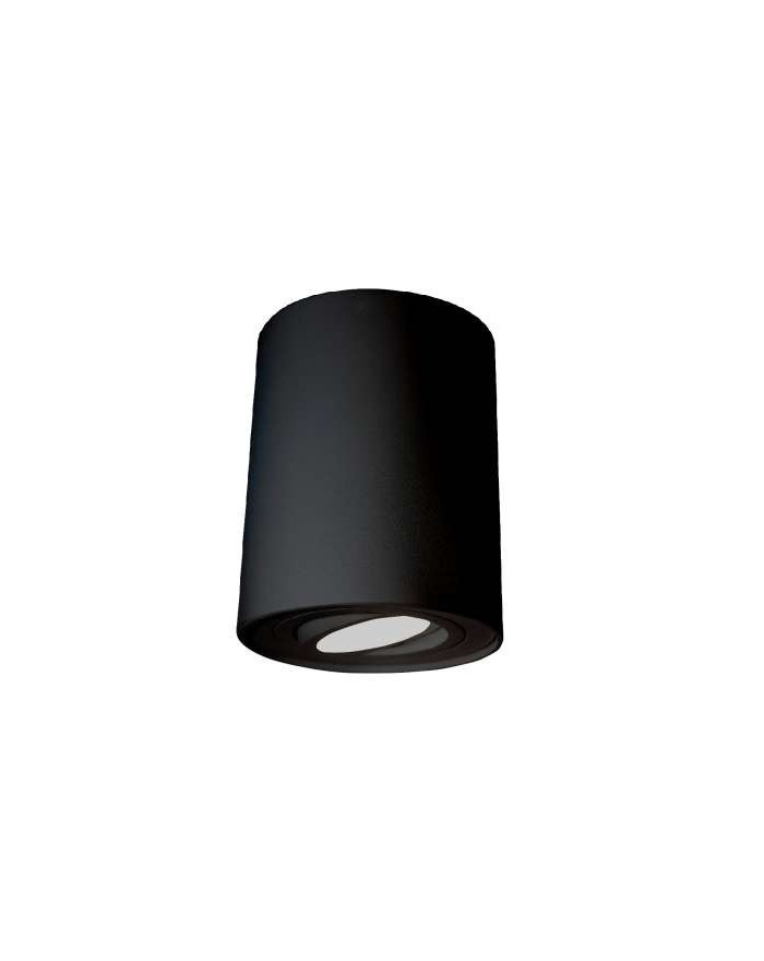 Natynkowa lampa sufitowa ECOTUBE NT - Mistic oprawa okrągła czarny mat wysokość 112 mm z regulacją źródła światła  