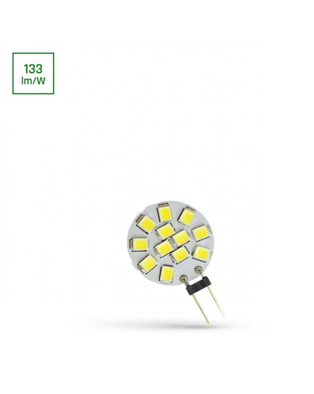 LED G4 12V 1,2W 12 LED CW 20mm SPECTRUM WOJ+13785