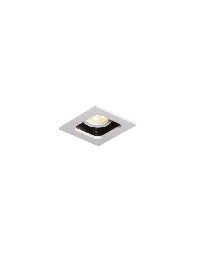 Lampa sufitowa miniQuad MR16 WP - Mistic Lighting oprawa wpuszczana kwadratowa downlight do zabudowy w sufitach biało-czarna