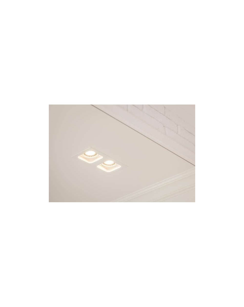 Lampa sufitowa DOUBLE miniQuad MR16 WP - Mistic Lighting oprawa wpuszczana prostokątna downlight do zabudowy w sufitach biała