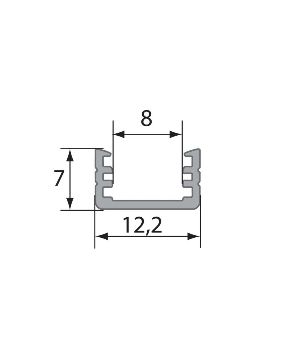 Profil Aluminiowy WOJSLIM z osłoną mleczną 2mb Klosz A WOJ+03075