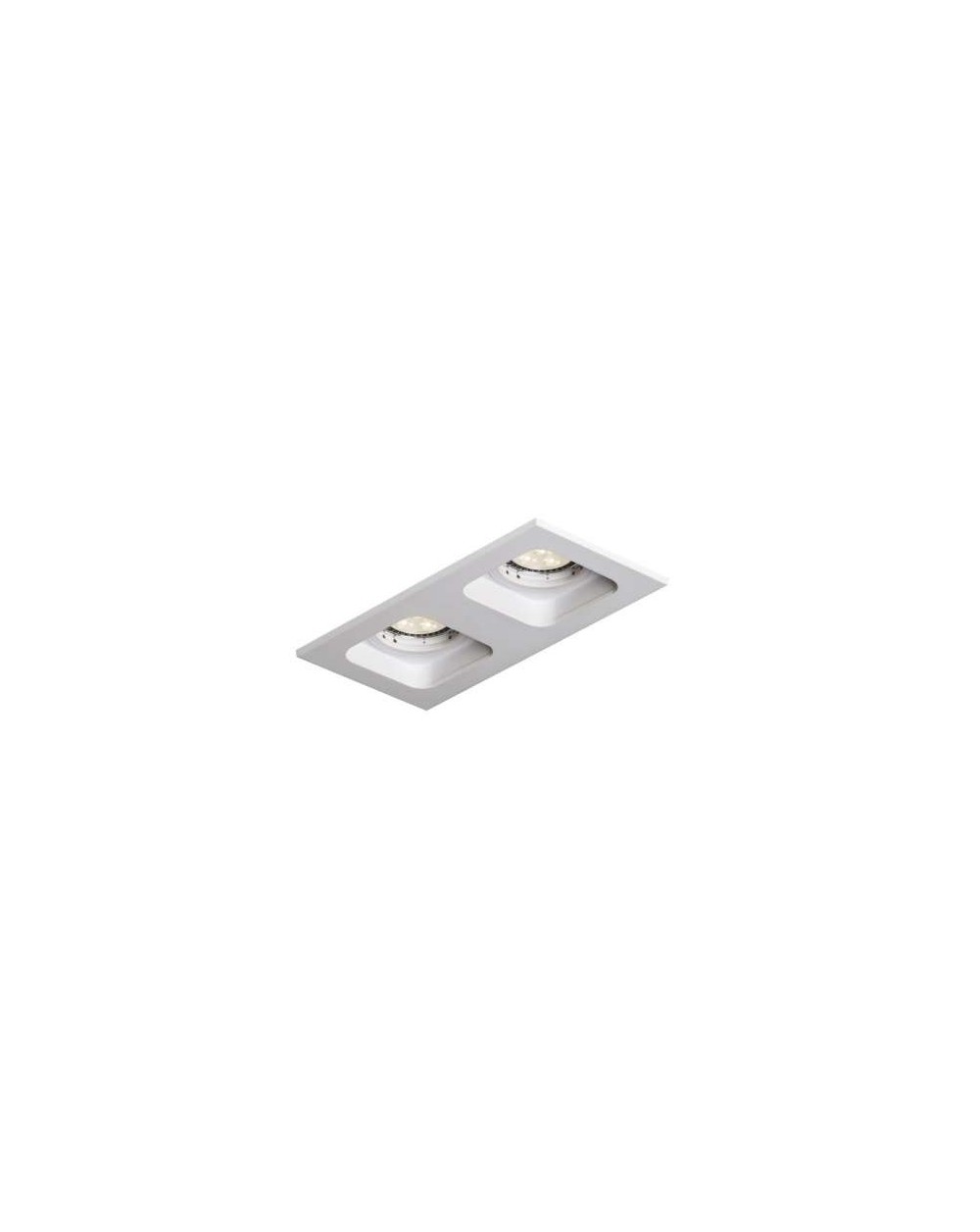 Lampa sufitowa DOUBLE Quad QR111 WP - Mistic Lighting oprawa wpuszczana prostokątna typu downlight do zabudowy w sufitach biała