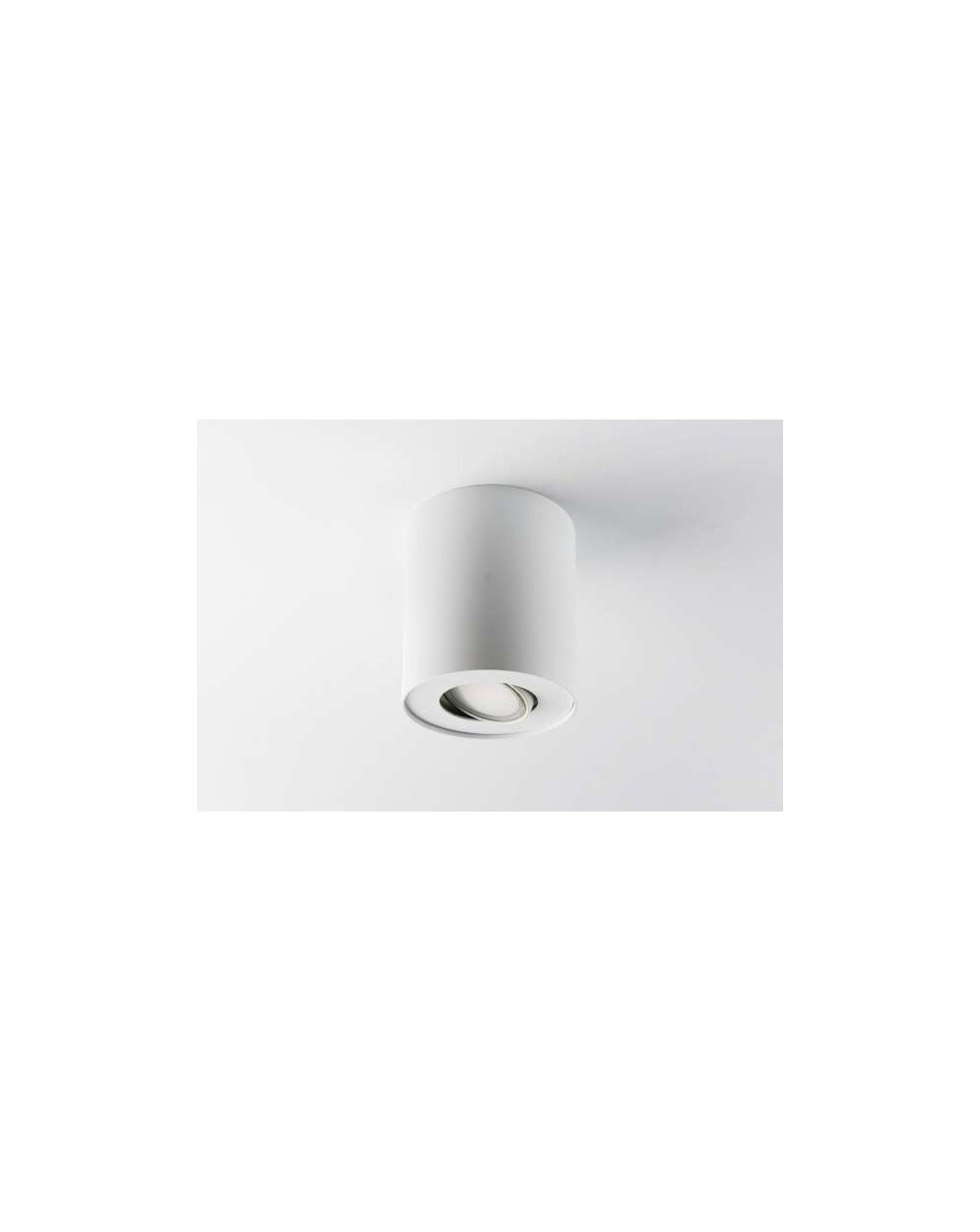 Natynkowa lampa sufitowa MyTube NT GU10 - Mistic oprawa okrągła mat biały/srebrny wysokość 120 mm z regulacją źródła światła