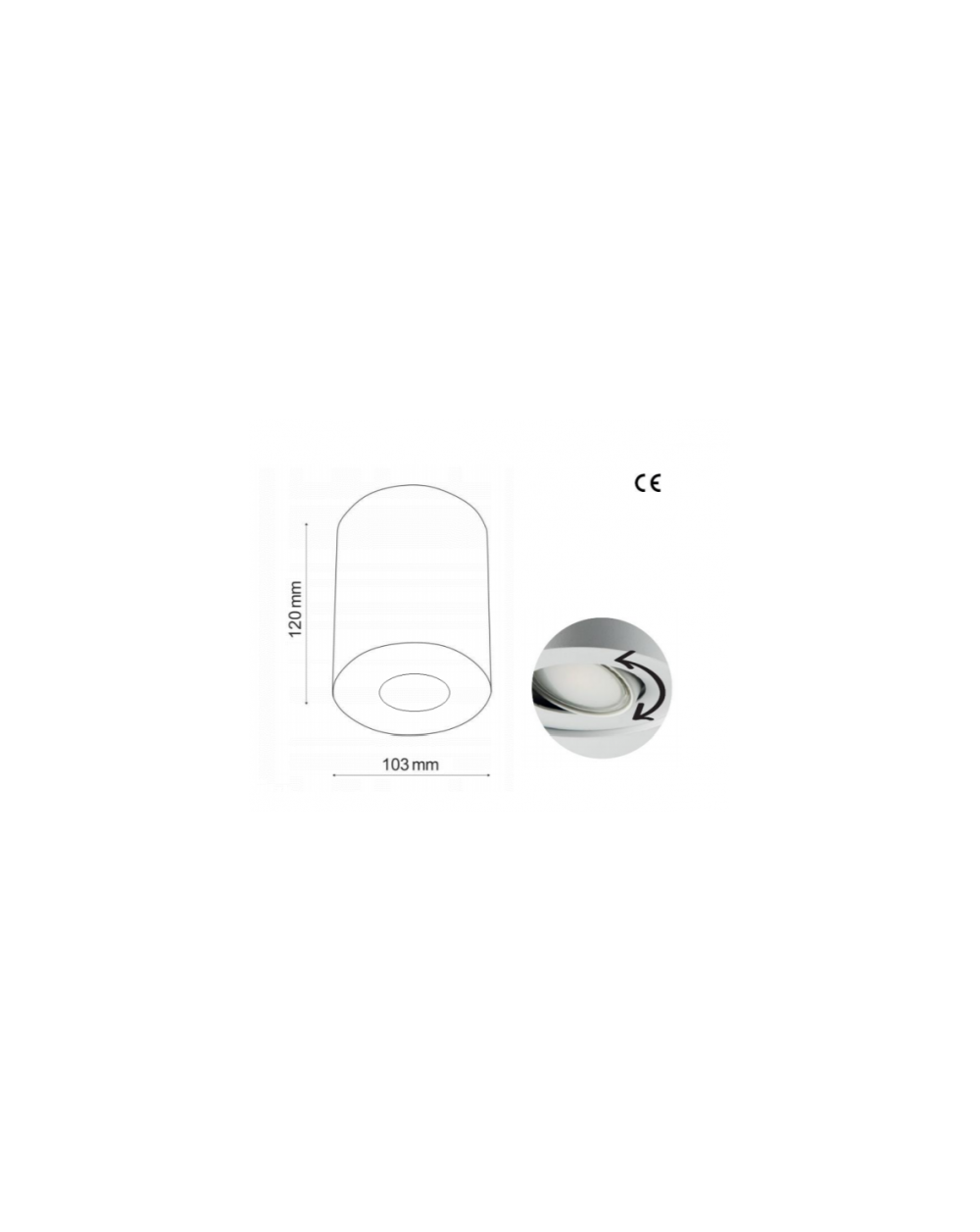 Natynkowa lampa sufitowa MyTube NT GU10 - Mistic oprawa okrągła mat biały/srebrny wysokość 120 mm z regulacją źródła światła