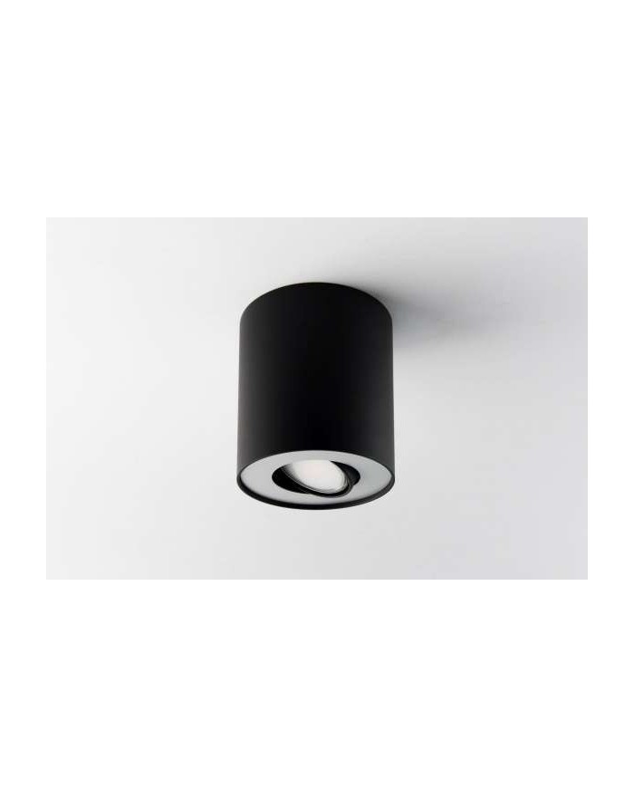 Natynkowa lampa sufitowa MyTube NT GU10 - Mistic oprawa okrągła mat czarny/srebrny wysokość 120 mm z regulacją źródła światła
