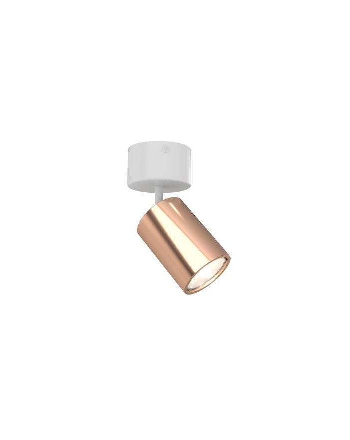 Reflektor Kika Mobile Bianco Rose Gold / tuba spot / kinkiet - Orlicki Design biel i różowe złoto lampa sufitowa lub ścienna