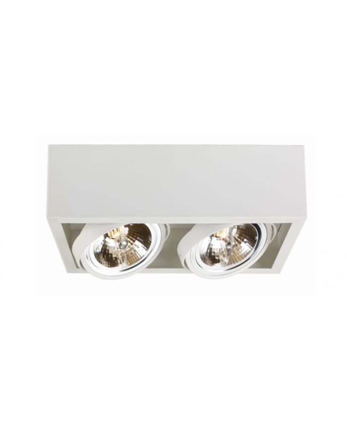 Oprawa natynkowa CUBE 2 QR111 w kolorze białym - Kaspa lampa sufitowa w kształcie prostopadłościanu