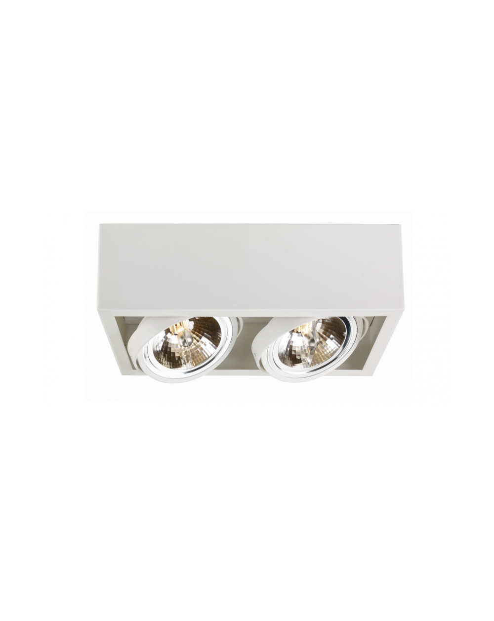 Oprawa natynkowa CUBE 2 QR111 w kolorze białym - Kaspa lampa sufitowa w kształcie prostopadłościanu