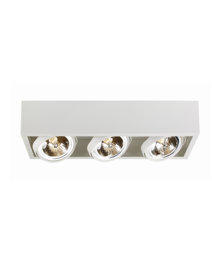 Oprawa natynkowa CUBE 3 QR111 w kolorze białym - Kaspa lampa sufitowa w kształcie prostopadłościanu