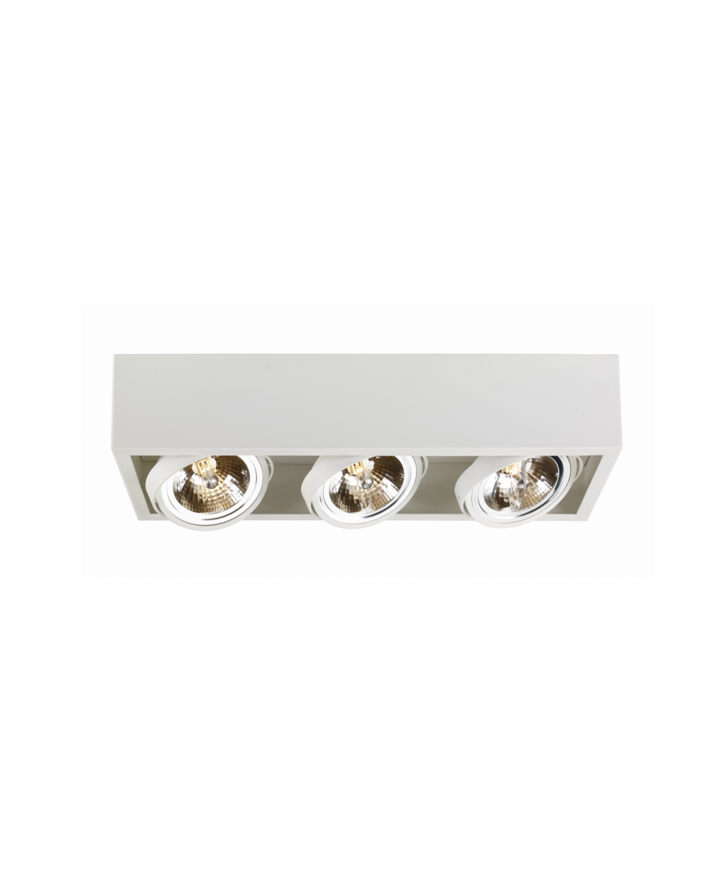 Oprawa natynkowa CUBE 3 QR111 w kolorze białym - Kaspa lampa sufitowa w kształcie prostopadłościanu