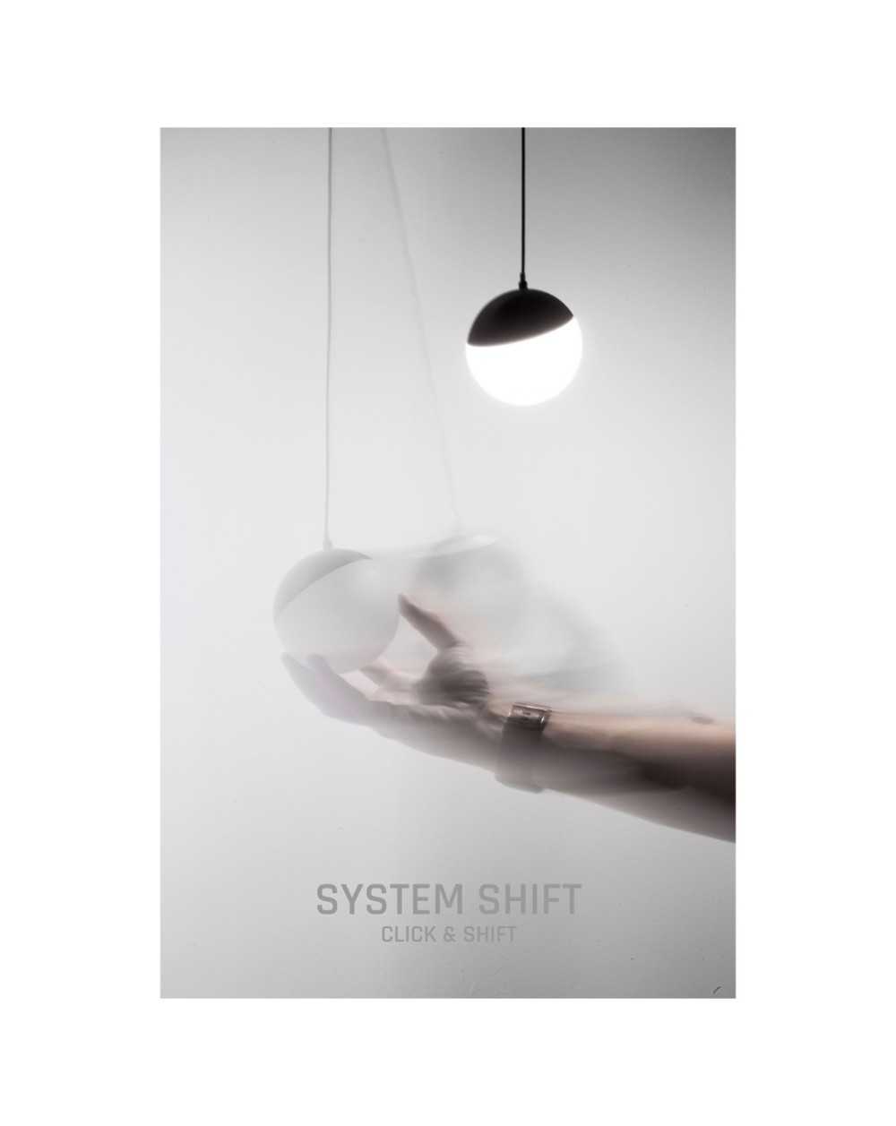 SYSTEM SHIFT - GLOBE P oprawa kula zwis na szynop. 100 (850mm kabel) 5W 165st czarna 5 lat gw. 2 F WLD+40001_2F