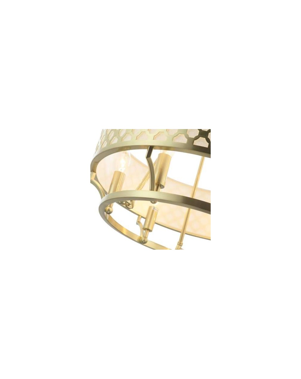 Lampa wisząca Verno Old Gold - Orlicki Design nowoczesny żyrandol połączenie metalu i tkaniny