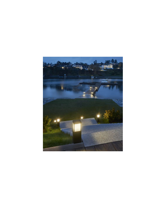 Lampa stojąca słupkowa Halmstad 49 - Norlys zewnętrzna oprawa ogrodowa do oświetlania chodników i podjazdów grafit czarny ocynk