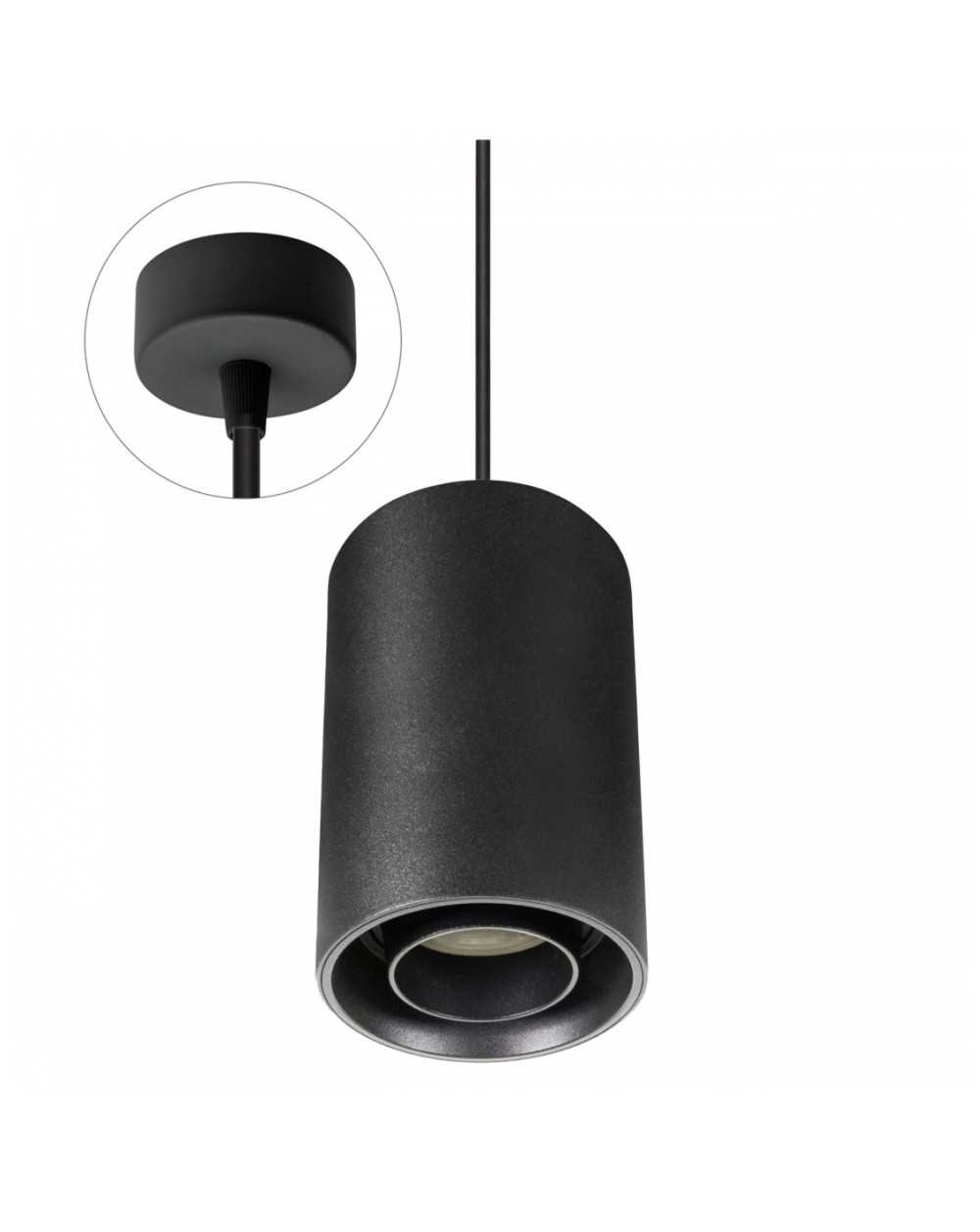 CHLOE GU10 SPOT NATYNKOWA GU10 250V IP20 80x130mm CZARNY okrągła ruchoma z okrągłą bazą SLIP004007_ZWIS