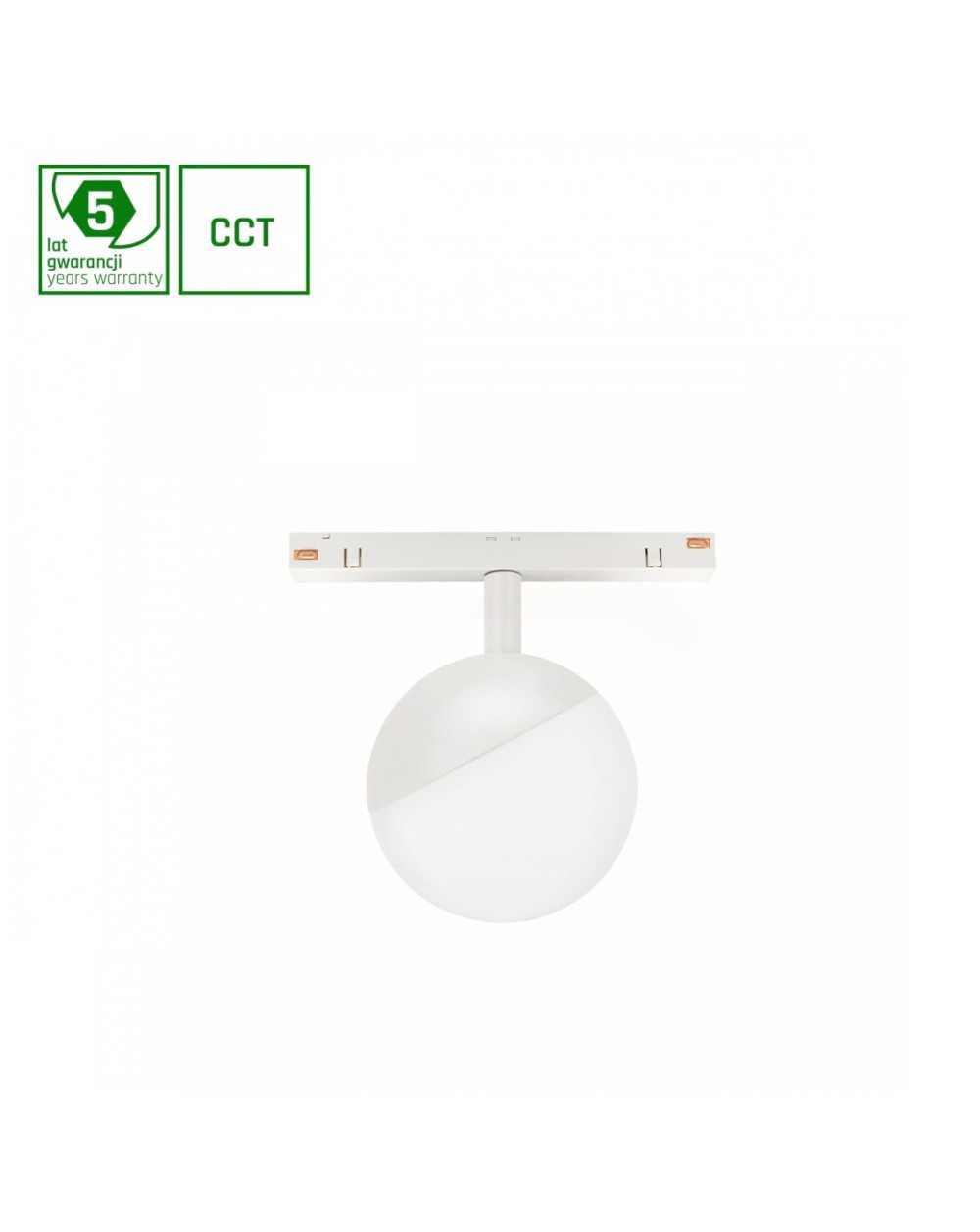 SYSTEM SHIFT SMART- GLOBE oprawa kula fi100x130mm 5W 165st biała CCT/DIM 5 lat gw. WLD+40033_SMART