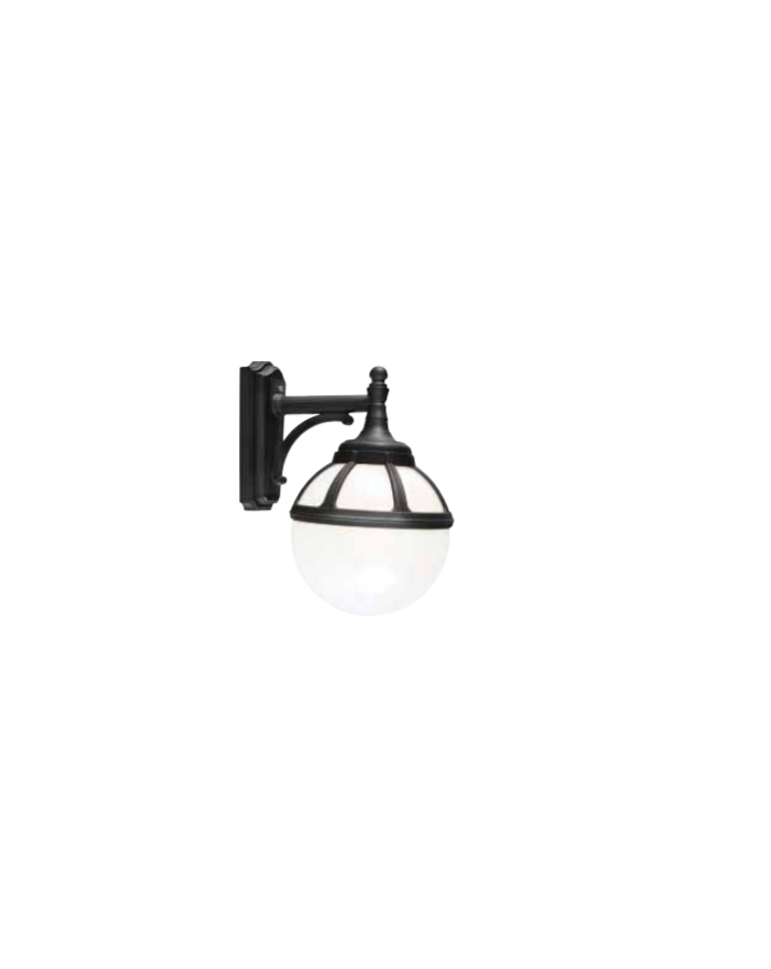 Lampa ścienna Bolonia klosz mleczny - Norlys oprawa zewnętrzna kinkiet w czarnym lub białym kolorze korpusu