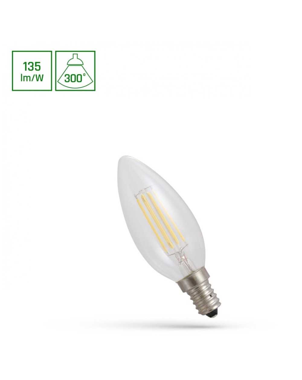 LED ŚWIECOWA E-14 230V 5,5W COG NW CLEAR SPECTRUM WOJ+14388_5.5W