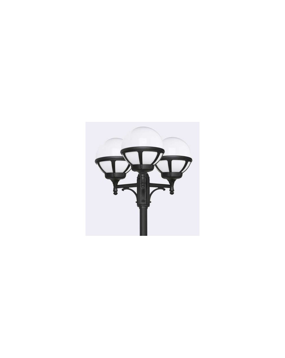Latarnia potrójna Bolonia klosz mleczny - Norlys zewnętrzna lampa ogrodowa oprawa uliczna parkowa czarna lub biała