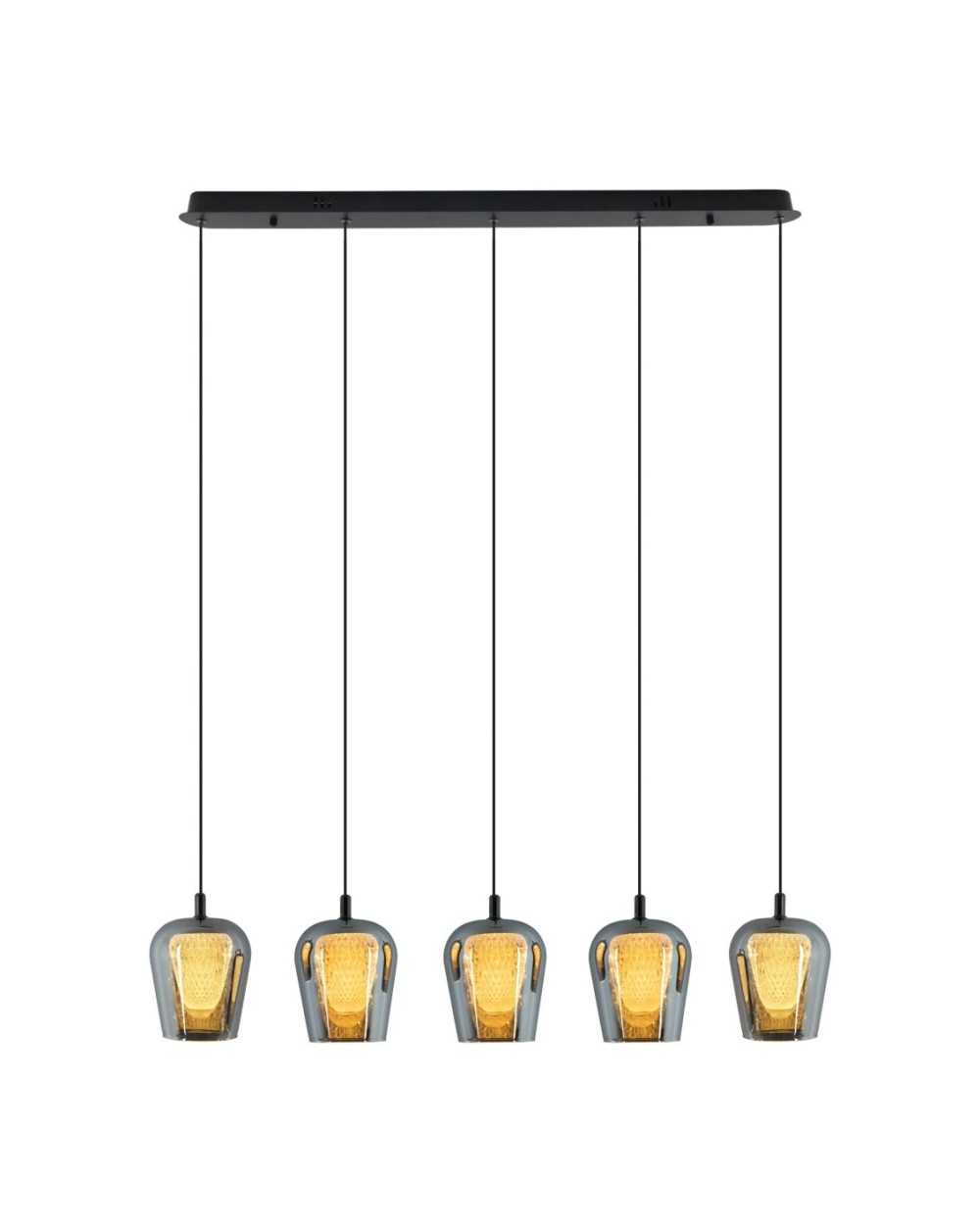 Lampa Wisząca Keso 5xLED czarna PL0141-5