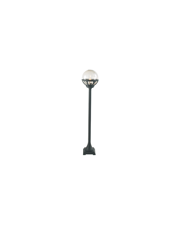 Lampa stojąca Bolonia klosz przeźroczysty - Norlys zewnętrzna oprawa ogrodowa do oświetlania chodników tarasów czarna biała