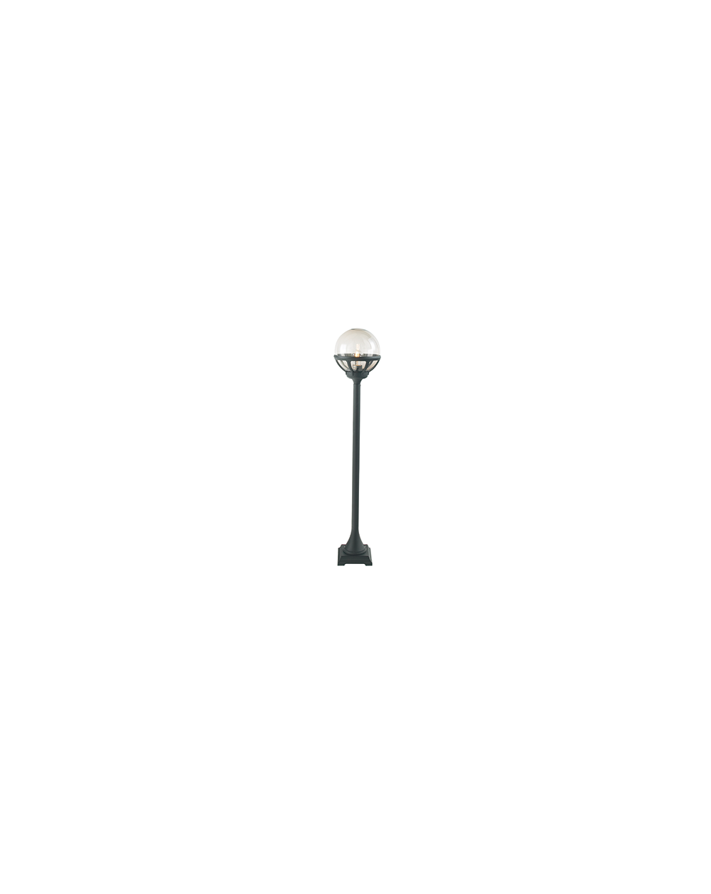 Lampa stojąca Bolonia klosz przeźroczysty - Norlys zewnętrzna oprawa ogrodowa do oświetlania chodników tarasów czarna biała