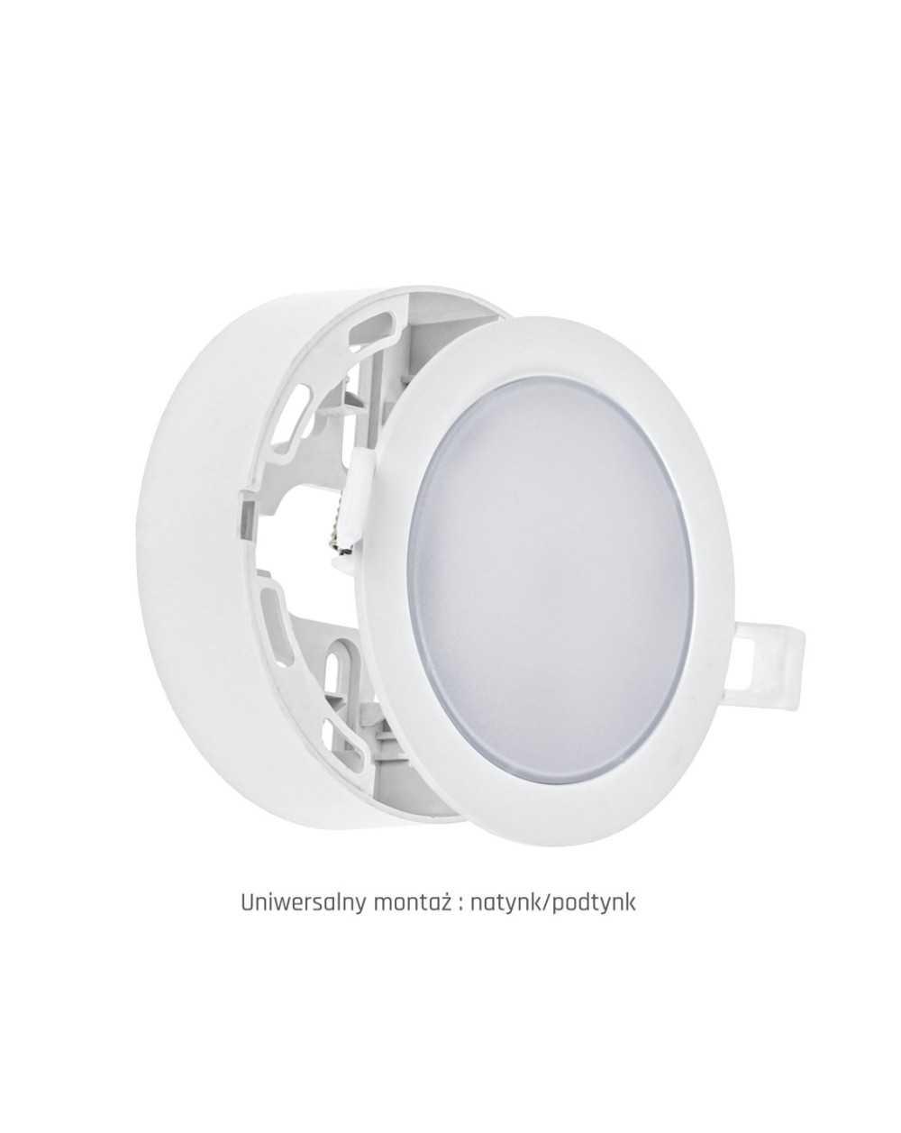 ALGINE ECO 2w1 NATYNK-PODTYNK DOWNLIGHT 6W NW 230V 110st IP20 IK06 115x35mm BIAŁY okrągła SLI037027NW_PW