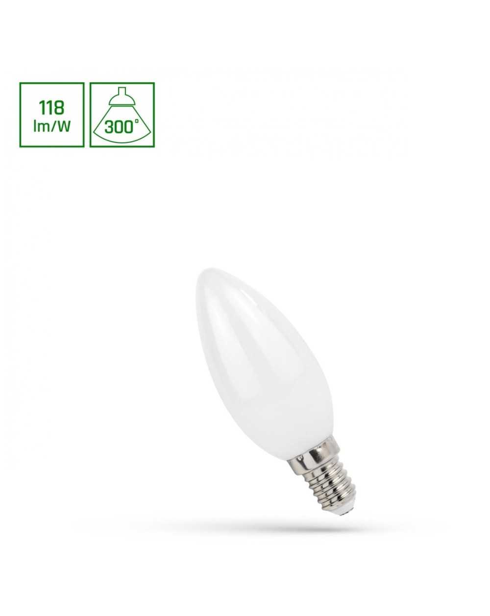 LED ŚWIECOWA E-14 230V 5,5W COG NW MILKY SPECTRUM WOJ+14393_5.5W