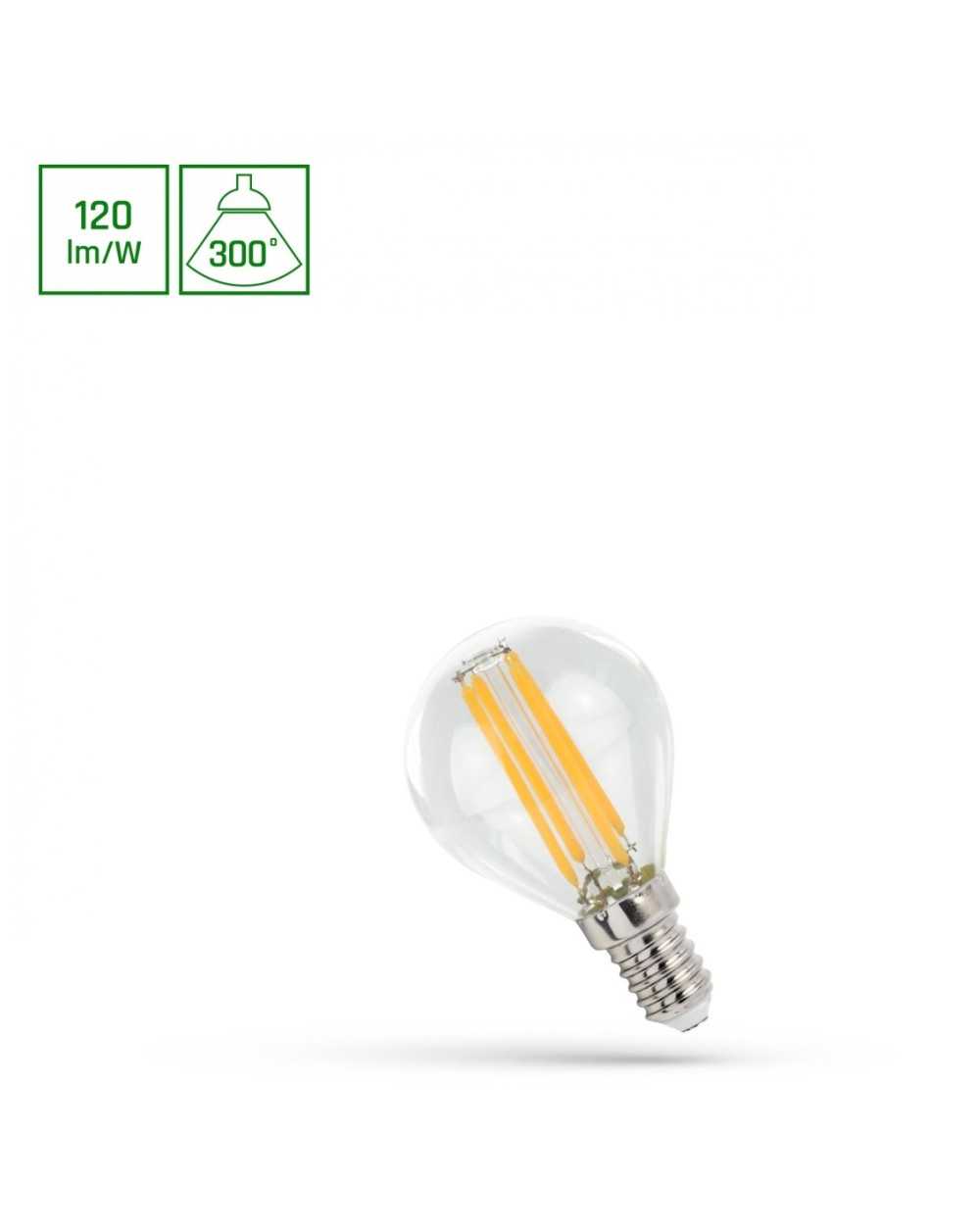 LED KULKA E-14 230V 5,5W COG WW CLEAR SPECTRUM WOJ+14389_5.5W