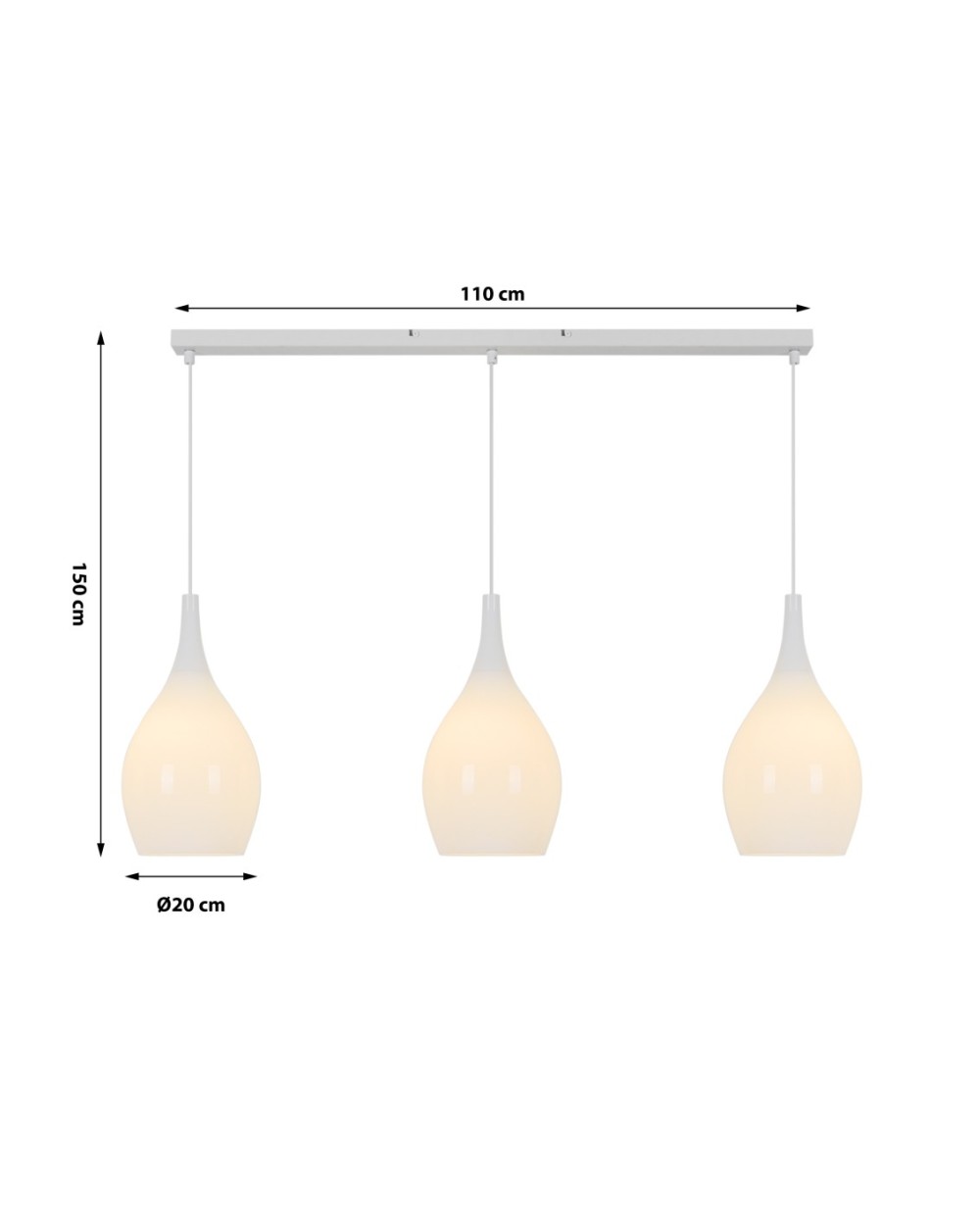 BLANCO - Lampa wisząca trójka 7081-0306