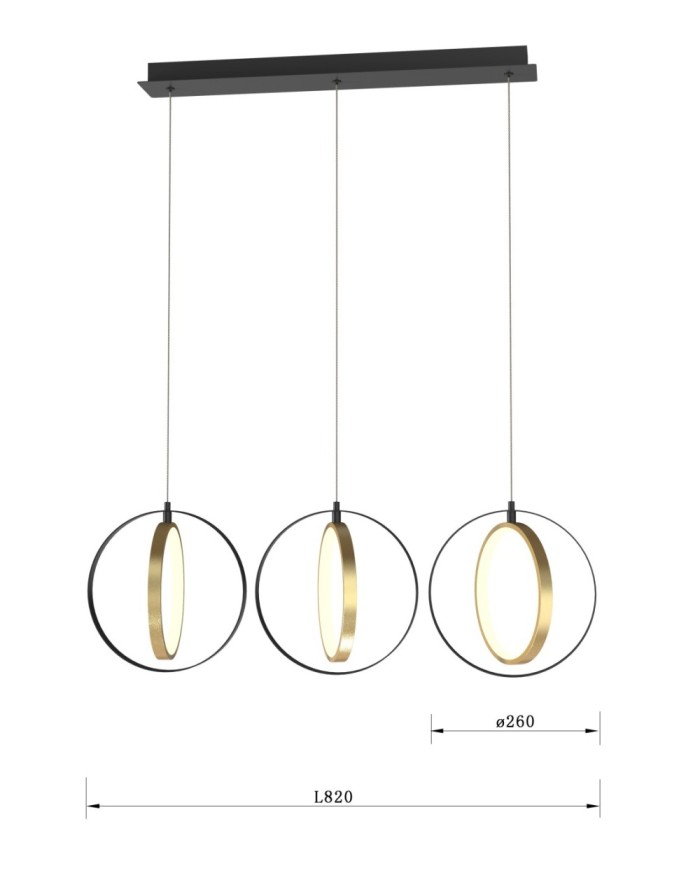 VALLA - Lampa wisząca LED trójka 7134-0310