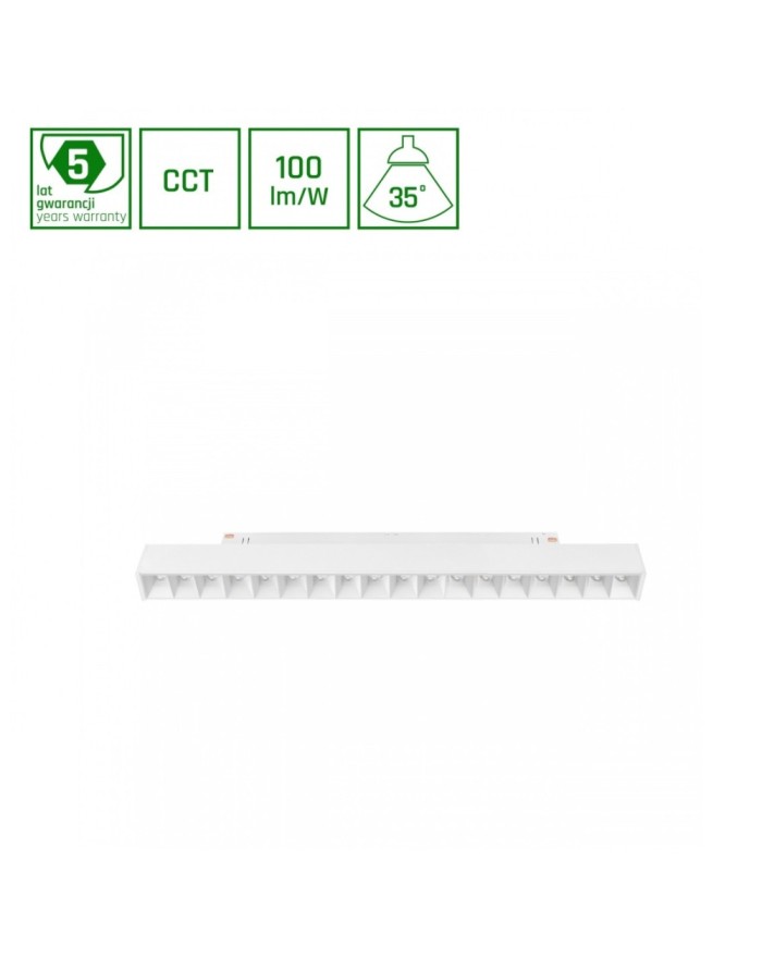 SYSTEM SHIFT CCT- GRID M OPRAWA LINIOWA 330X23X42MM 17W 40ST BIAŁY CCT SWITCH 5 LAT GW. WLD+40041_CCT