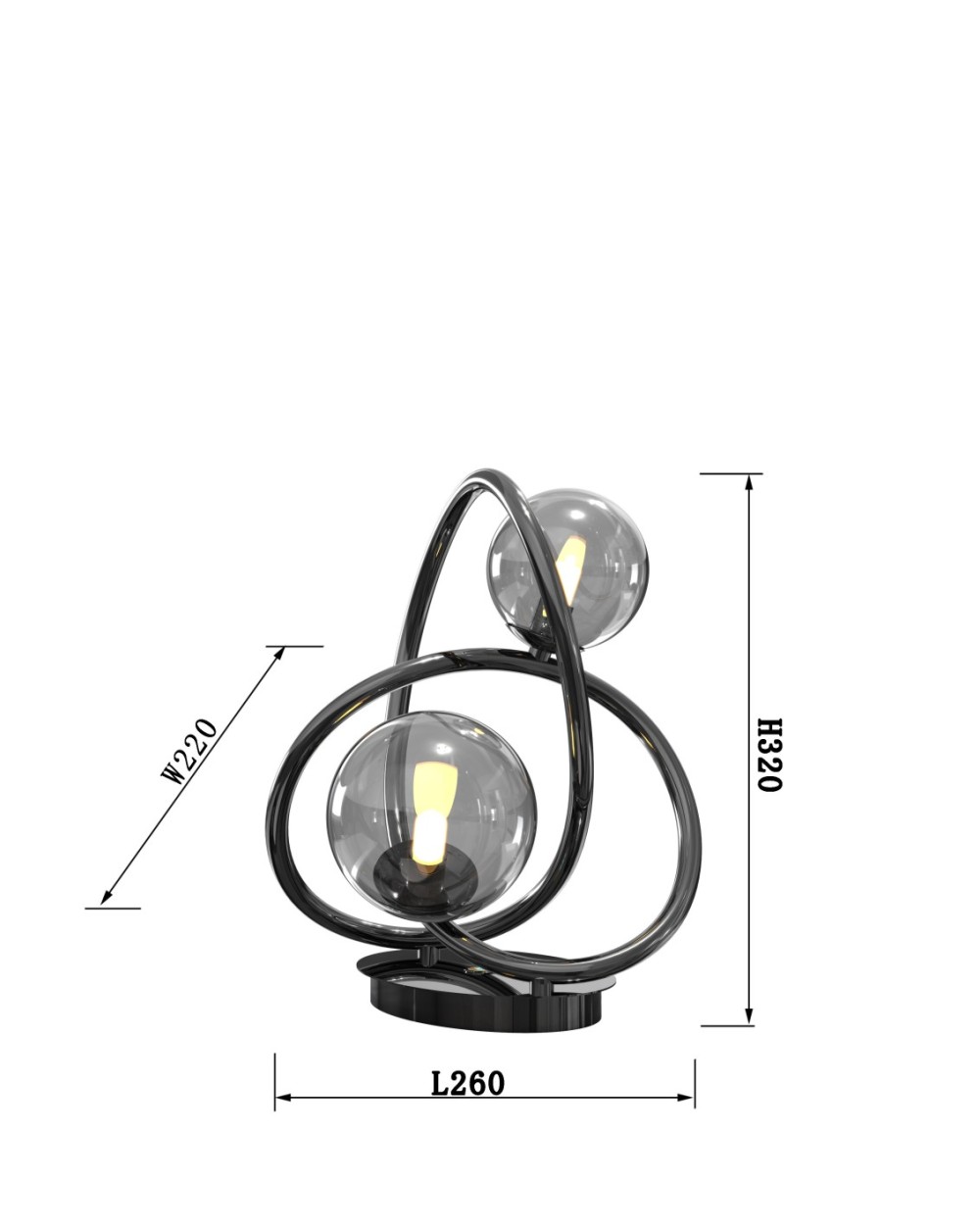 NANCY Lampa biurkowa czarny chrom 8014-205