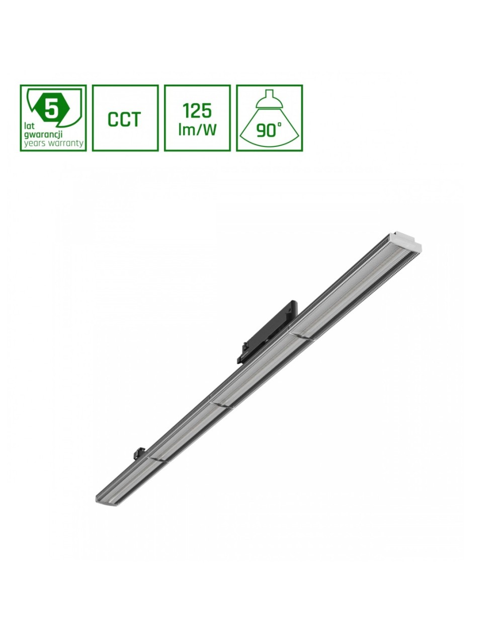 OPTIBAR CCT 12-42W CCT 230V 90st IP20 Ra90 1200x60x90mm CZARNY 5 LAT GW. SPECTRUM SLI047400CCT_PW