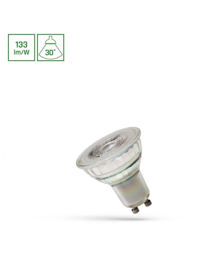 LED GU10 230V 7,5W SMD 30st WW z soczewką szklana SPECTRUM PREMIUM WOJ+14707