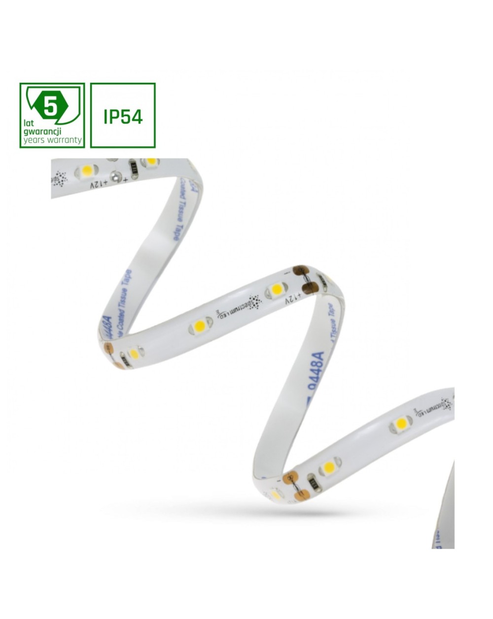 PASEK LED 2835 12V 60LED 4,8W/m 336lm/m NW 8mm IP54 5LAT 5m roll WOJ+14326_ROLL
