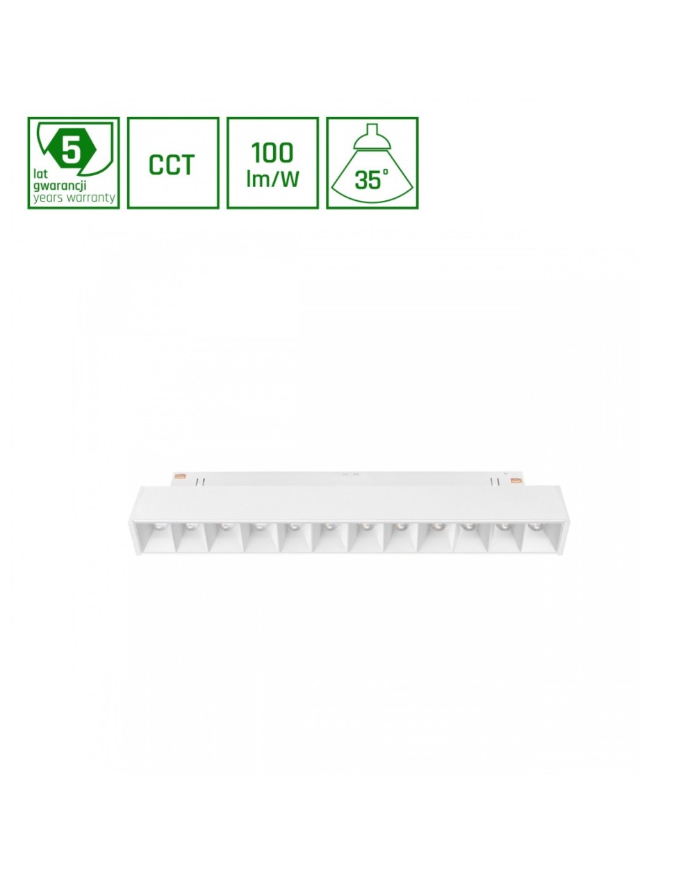 SYSTEM SHIFT CCT- GRID S OPRAWA LINIOWA 220X23X42 12W 40ST BIAŁY CCT SWITCH 5 LAT GW. WLD+40040_CCT