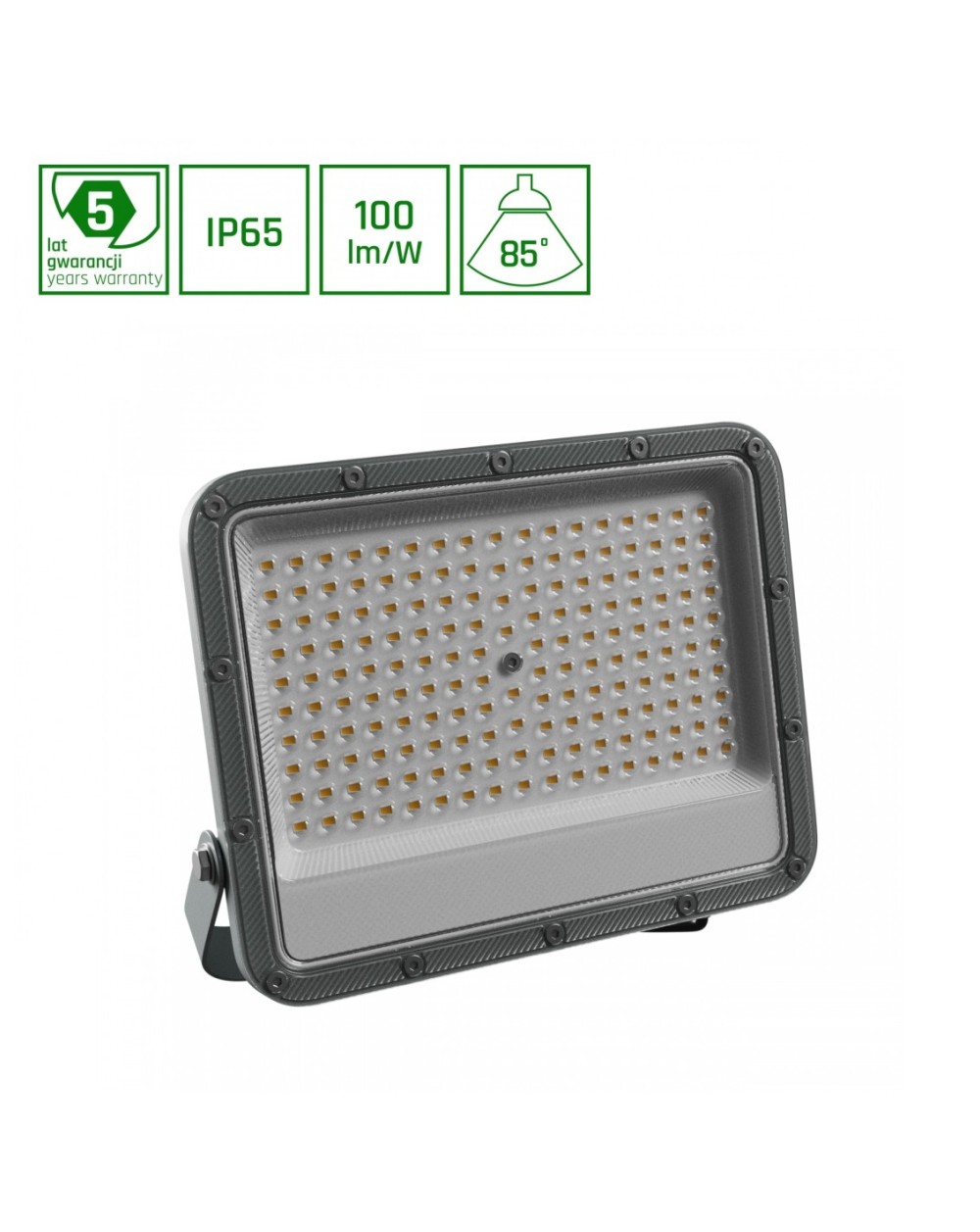 NOCTIS MAX 2 NAŚWIETLACZ 100W CW 230V 85ST IP65 264X218X35 MM SZARY 5 LAT GWARANCJI SLI029078CW_PW