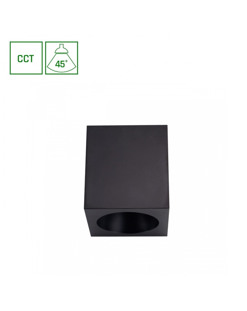 CHLOE COMPLETE NATYNKOWA 7W CCT 230V 45ST IP20 UGR 19 90x90X100MM CZARNY KWADRATOWA SLI043035CCT_PW