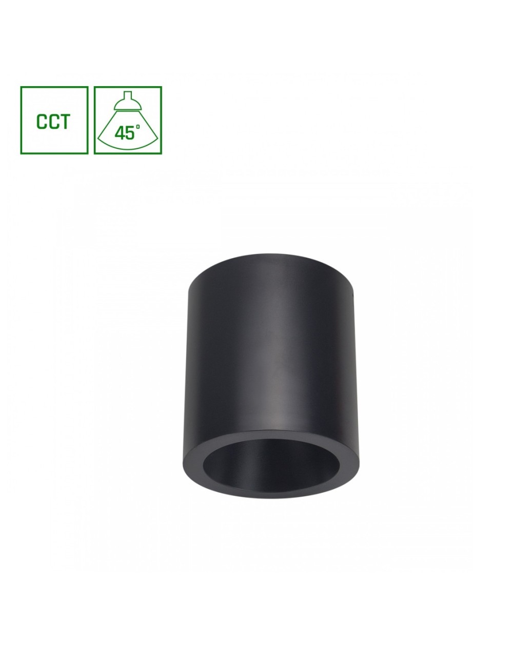 CHLOE COMPLETE NATYNKOWA 7W CCT 230V 45ST IP20 UGR 19 FI90X100MM CZARNY OKRĄGŁA SLI043033CCT_PW