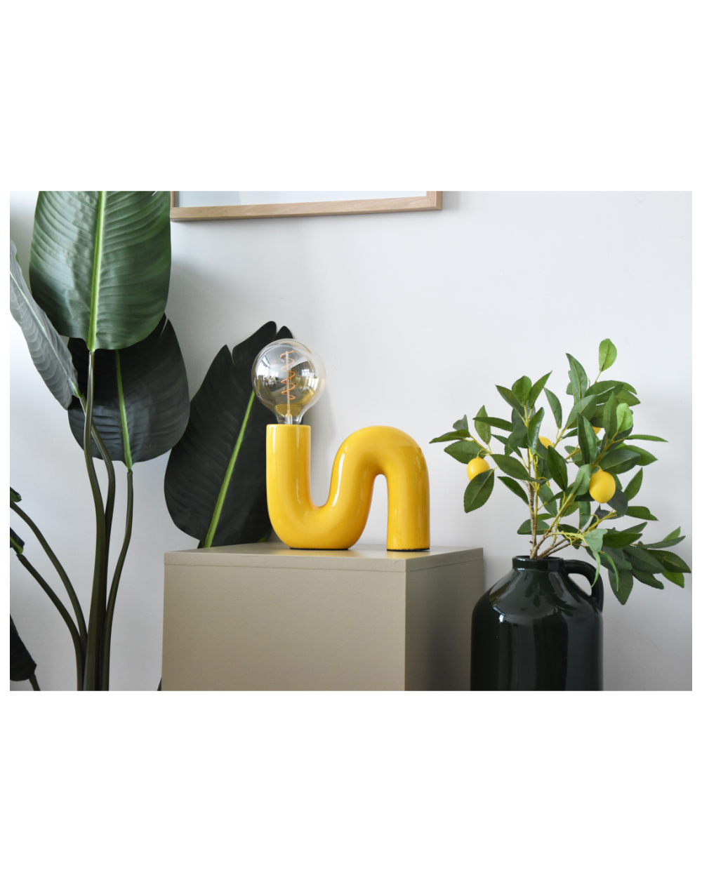 LX23817 POP SERPENT Lampka biurkowa ceramiczna żółta LX23817