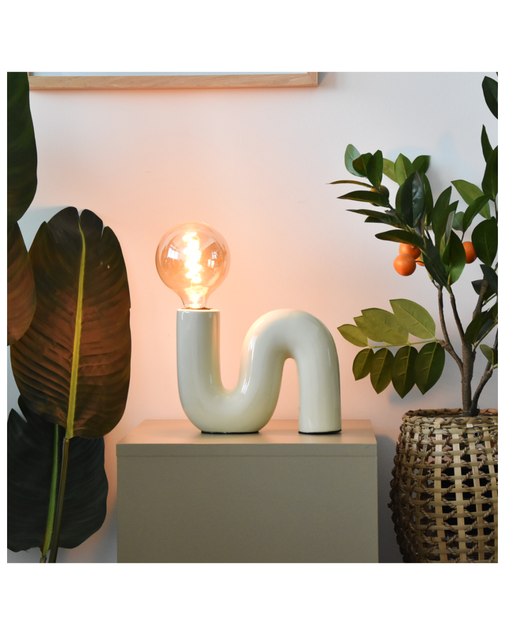 LX24801 POP SERPENT Lampka biurkowa ceramiczna vanilla LX24801
