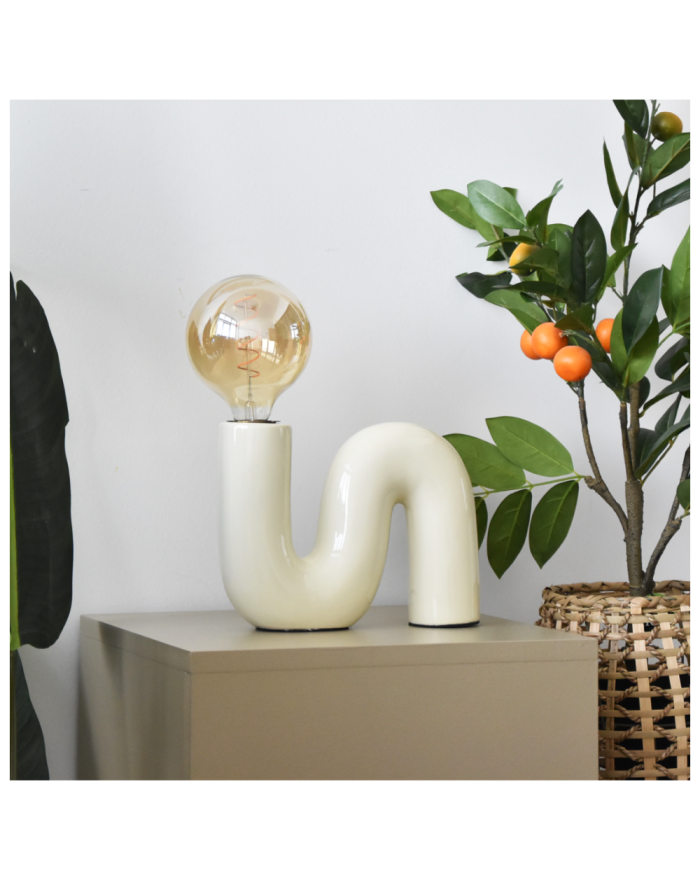 LX24801 POP SERPENT Lampka biurkowa ceramiczna vanilla LX24801