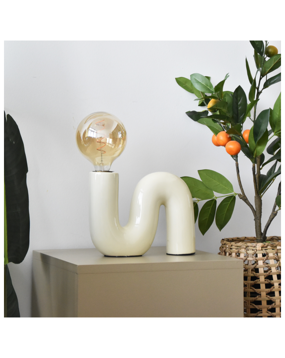 LX24801 POP SERPENT Lampka biurkowa ceramiczna vanilla LX24801