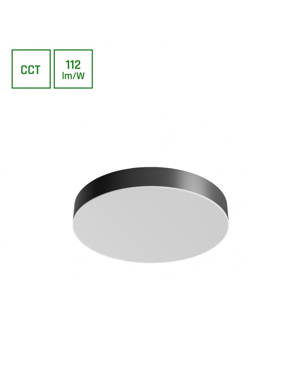 NYMPHEA OPTIMA BLACK 24W CCT 230V 120ST IP20 FI300X50MM BIAŁY CZARNY OKRĄGŁA SLI031049CCT_PW