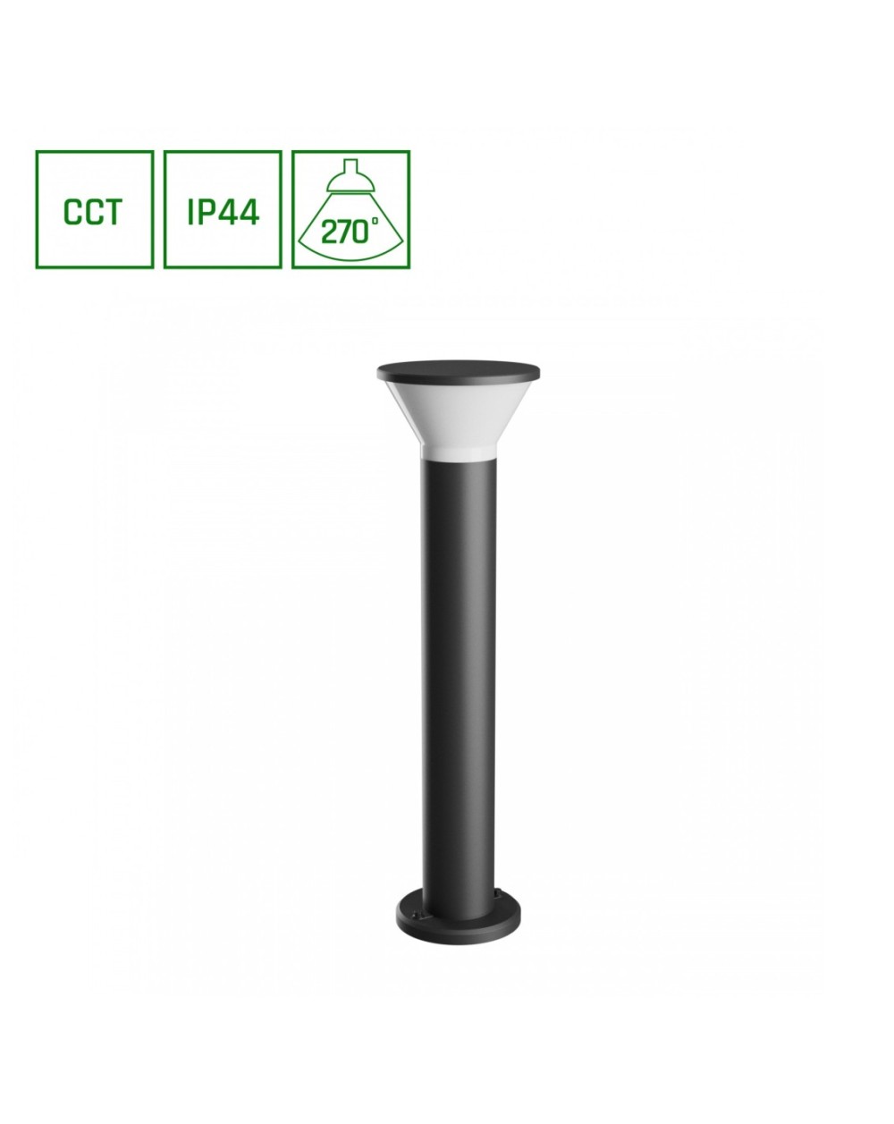 STELLA ROUND GU10 6W CCT 230V 270ST IP44 IK08 210X765MM CZARNY OKRĄGŁA SLI003055CCT_PW