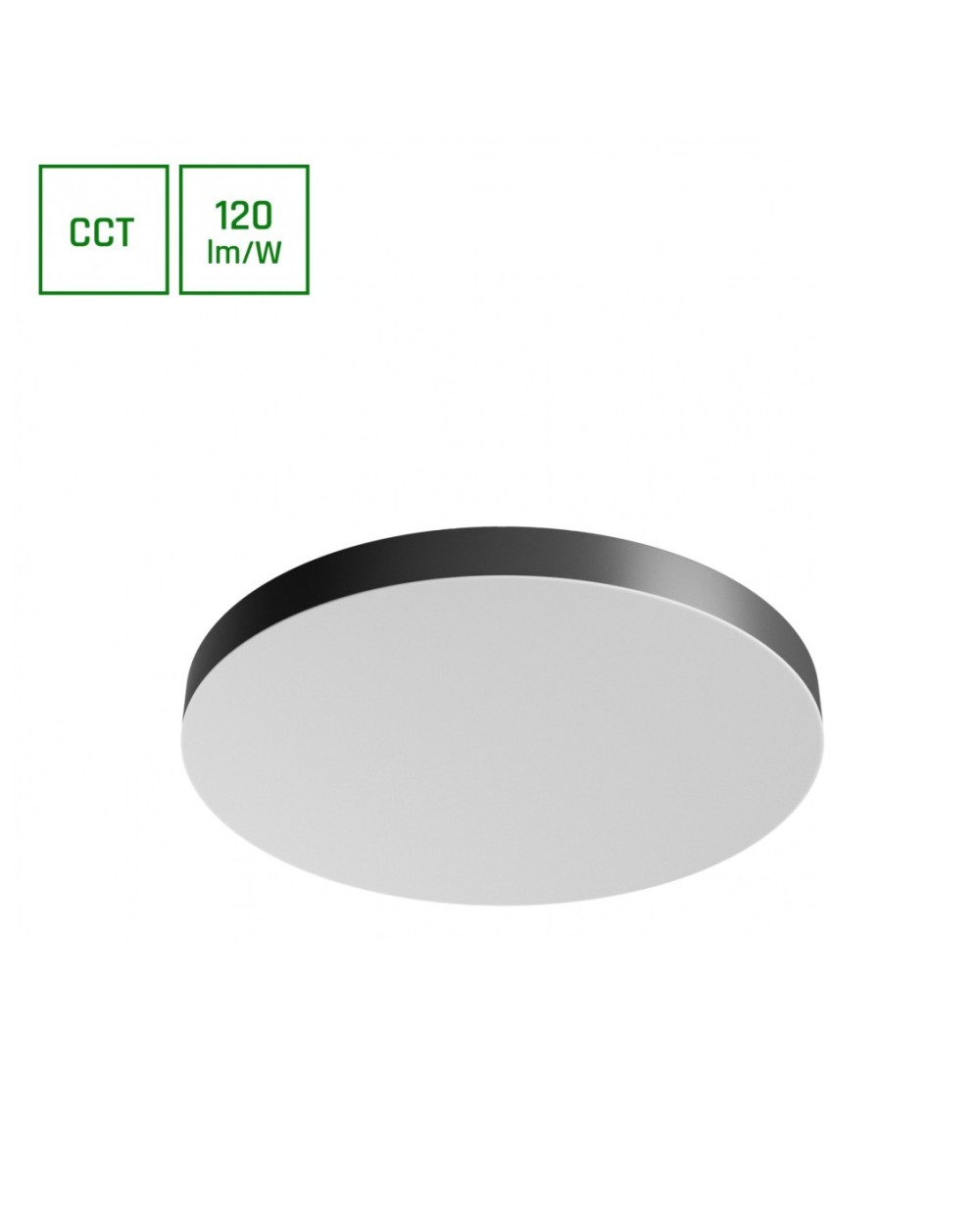 NYMPHEA OPTIMA BLACK 65W CCT 230V 120ST IP20 FI600X50MM BIAŁY CZARNY OKRĄGŁA SLI031051CCT_PW