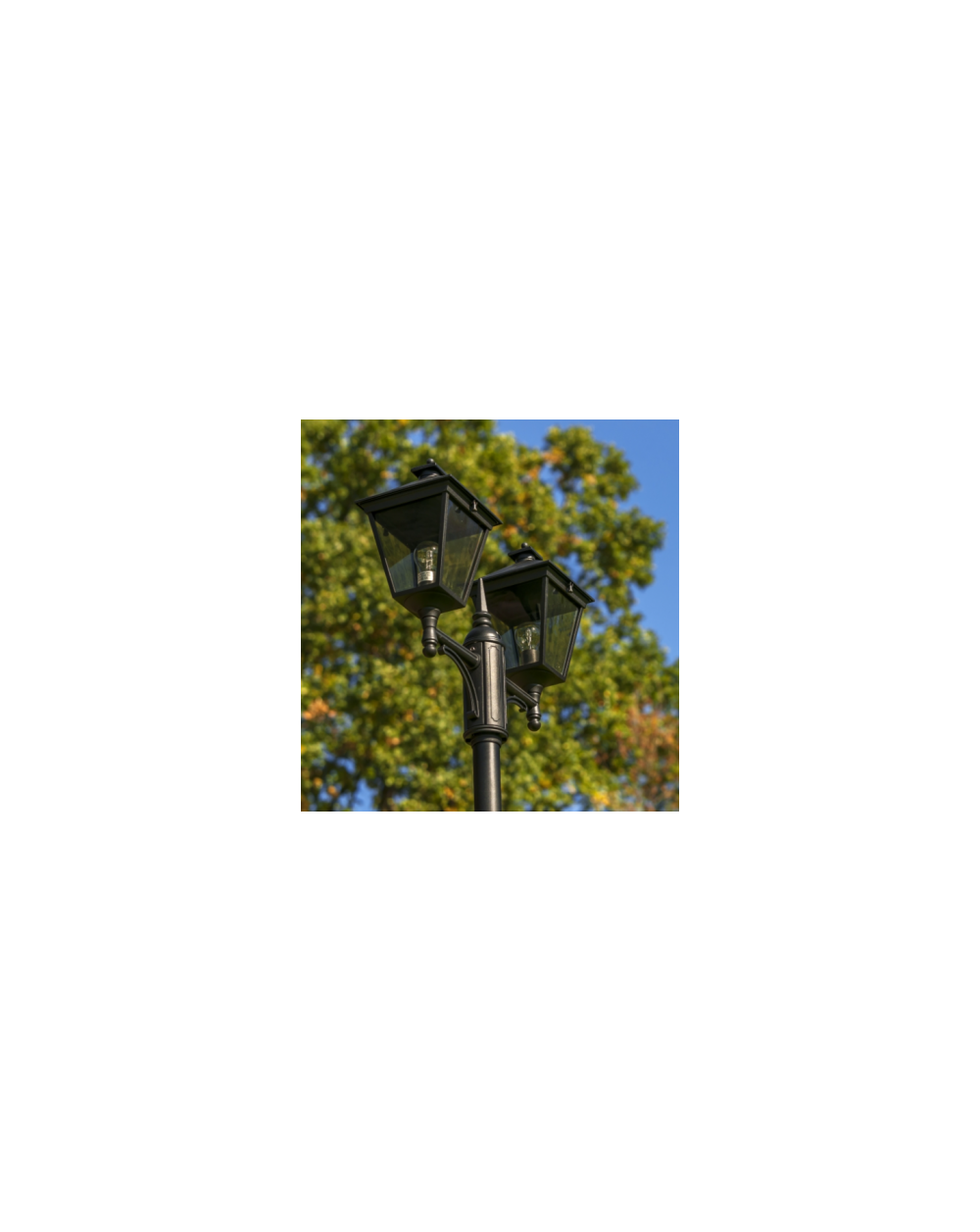 Latarnia podwójna London - Norlys zewnętrzna lampa ogrodowa oprawa uliczna parkowa czarna lub biała