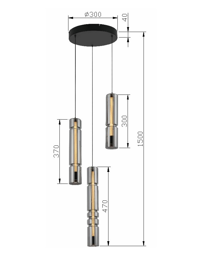 6223-0310 Lampa wisząca trójka CILINDRO 6223-0310