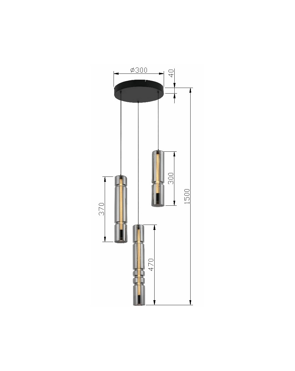 6223-0310 Lampa wisząca trójka CILINDRO 6223-0310